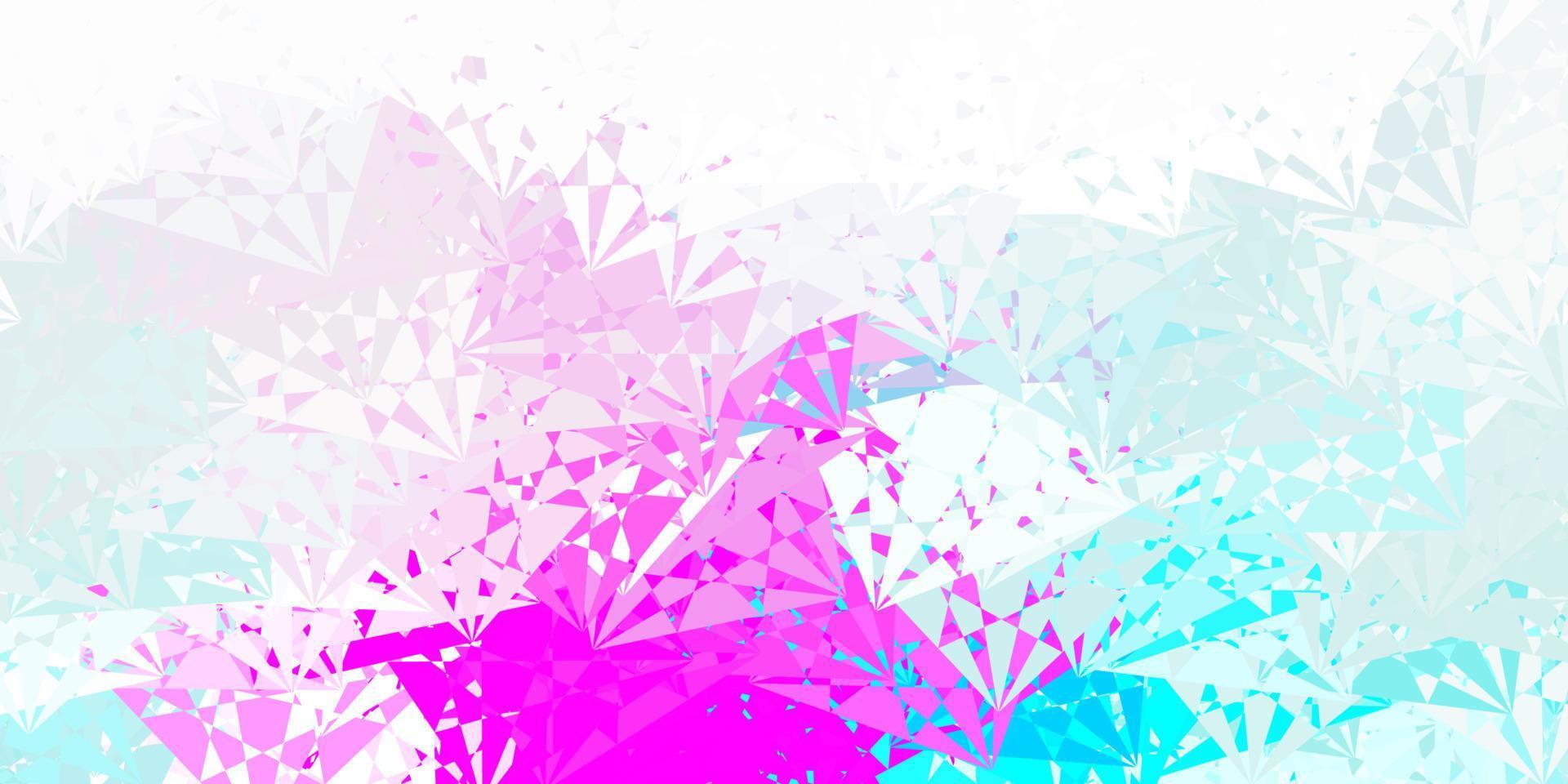 Fondo de vector rosa claro, azul con triángulos.