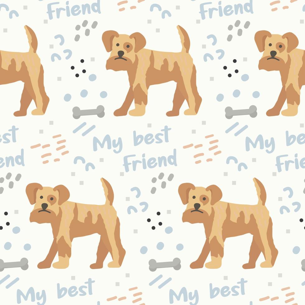 Seamless pattern with cute pet dogs vector