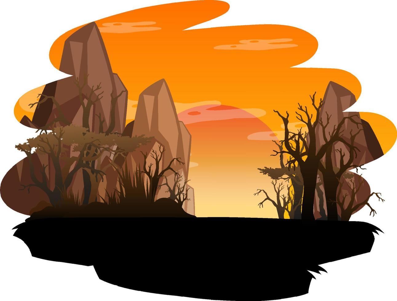 Isolated silhouette savanna forest vector