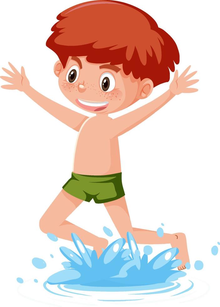 A boy wearing swimming pants vector