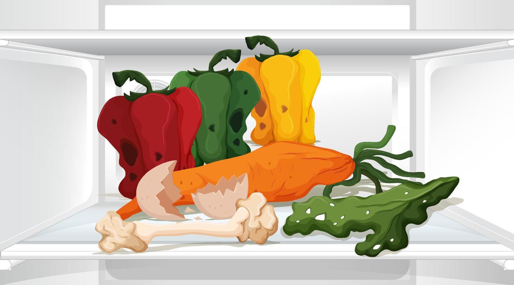 An inside the refrigerator with food vector