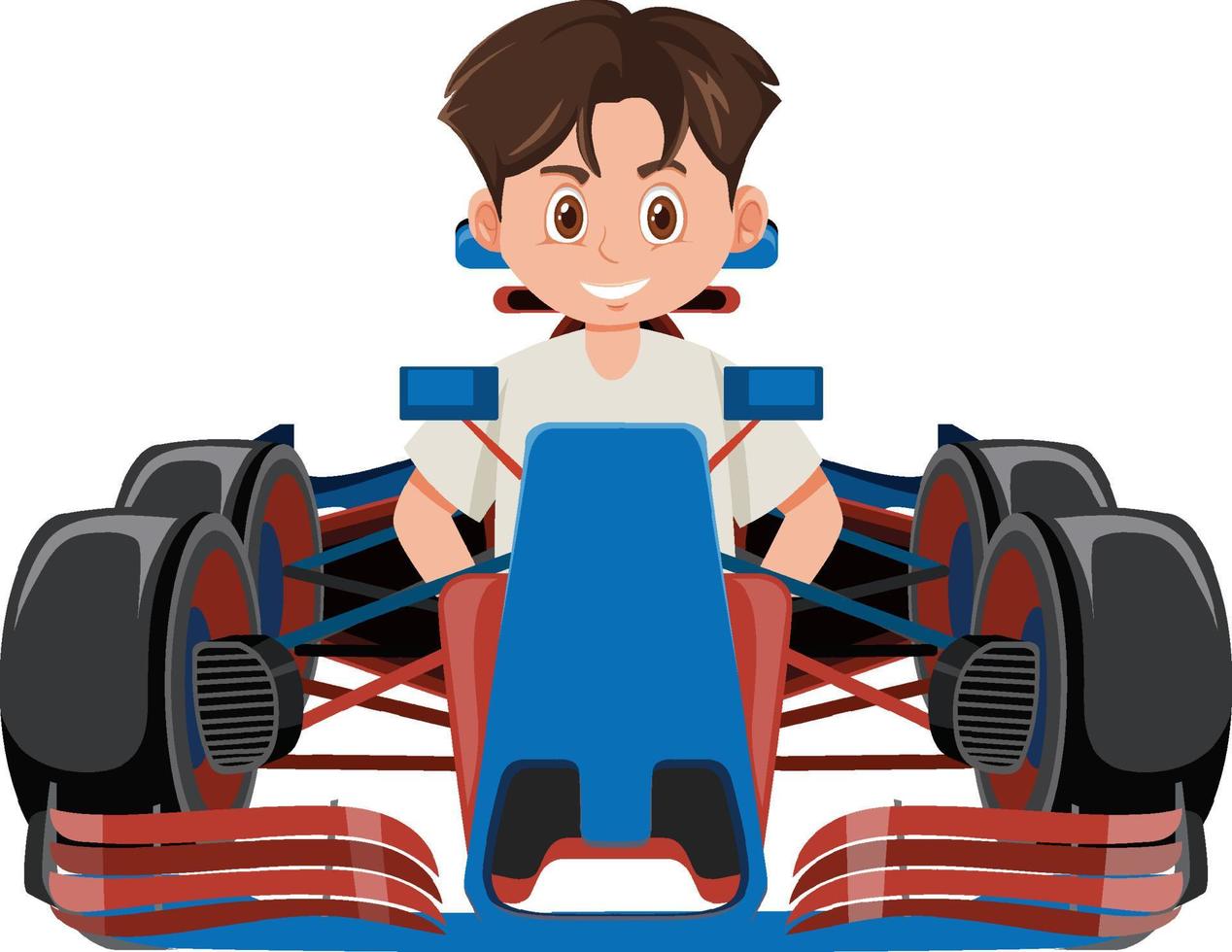 A man driving formula one racing car vector