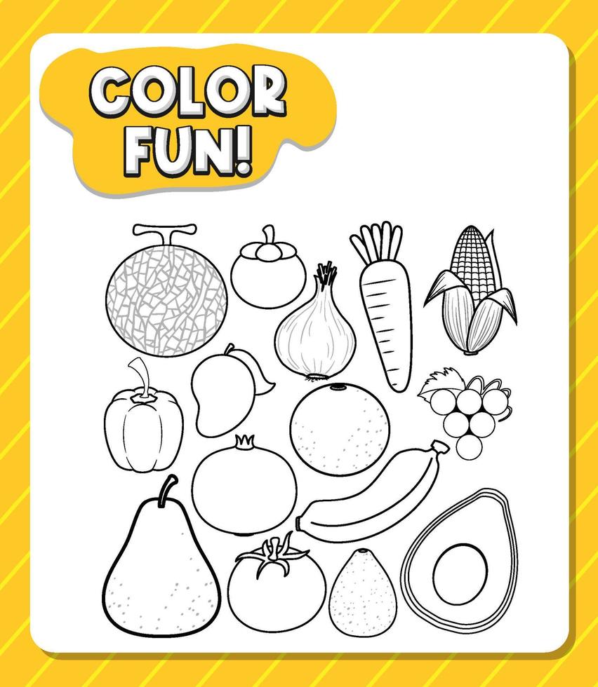 Colouring worksheet for student vector