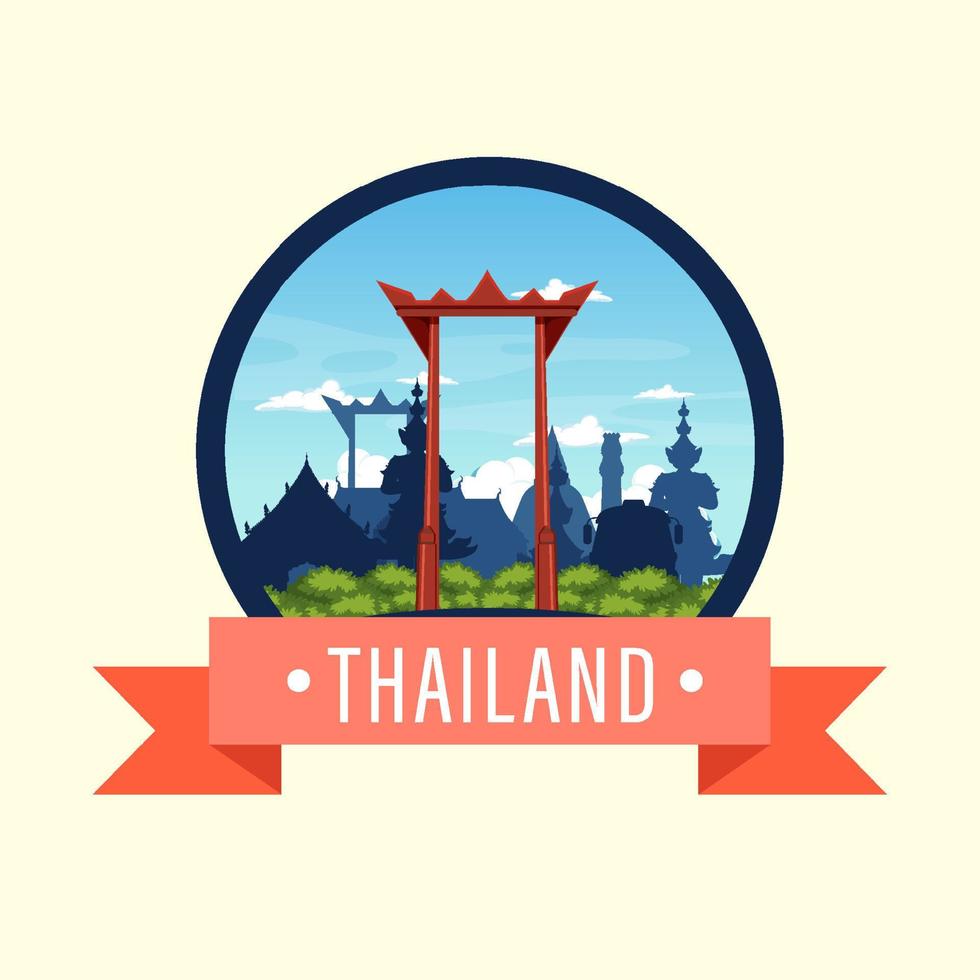 Giant swing Thailand attraction and landscape icon vector