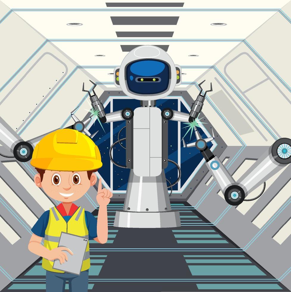 Robot automation industry concept vector