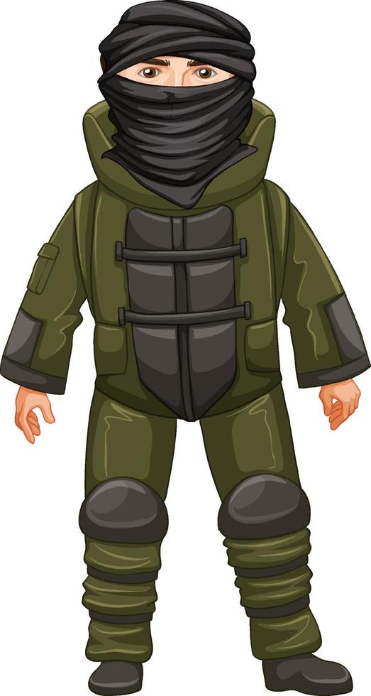 hombre en uniforme del ejército sobre fondo blanco vector