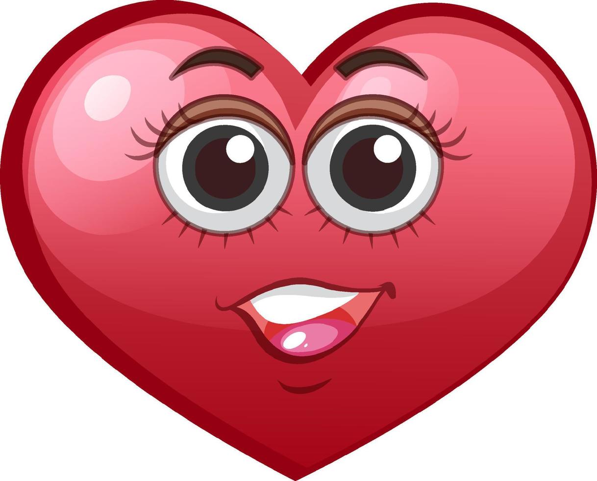 Smiling heart emoticon on white background vector