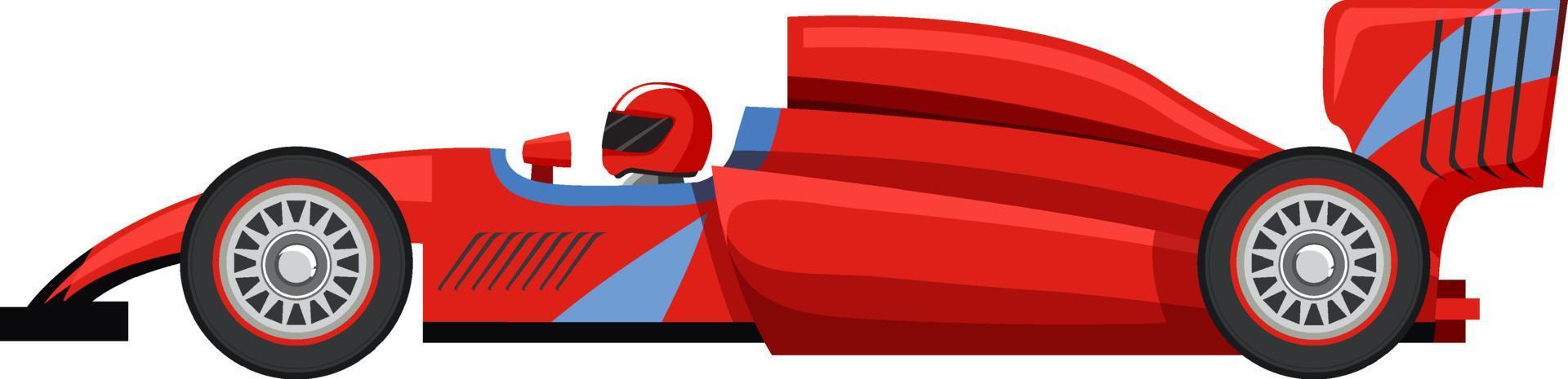 coche de carreras rojo sobre fondo blanco vector