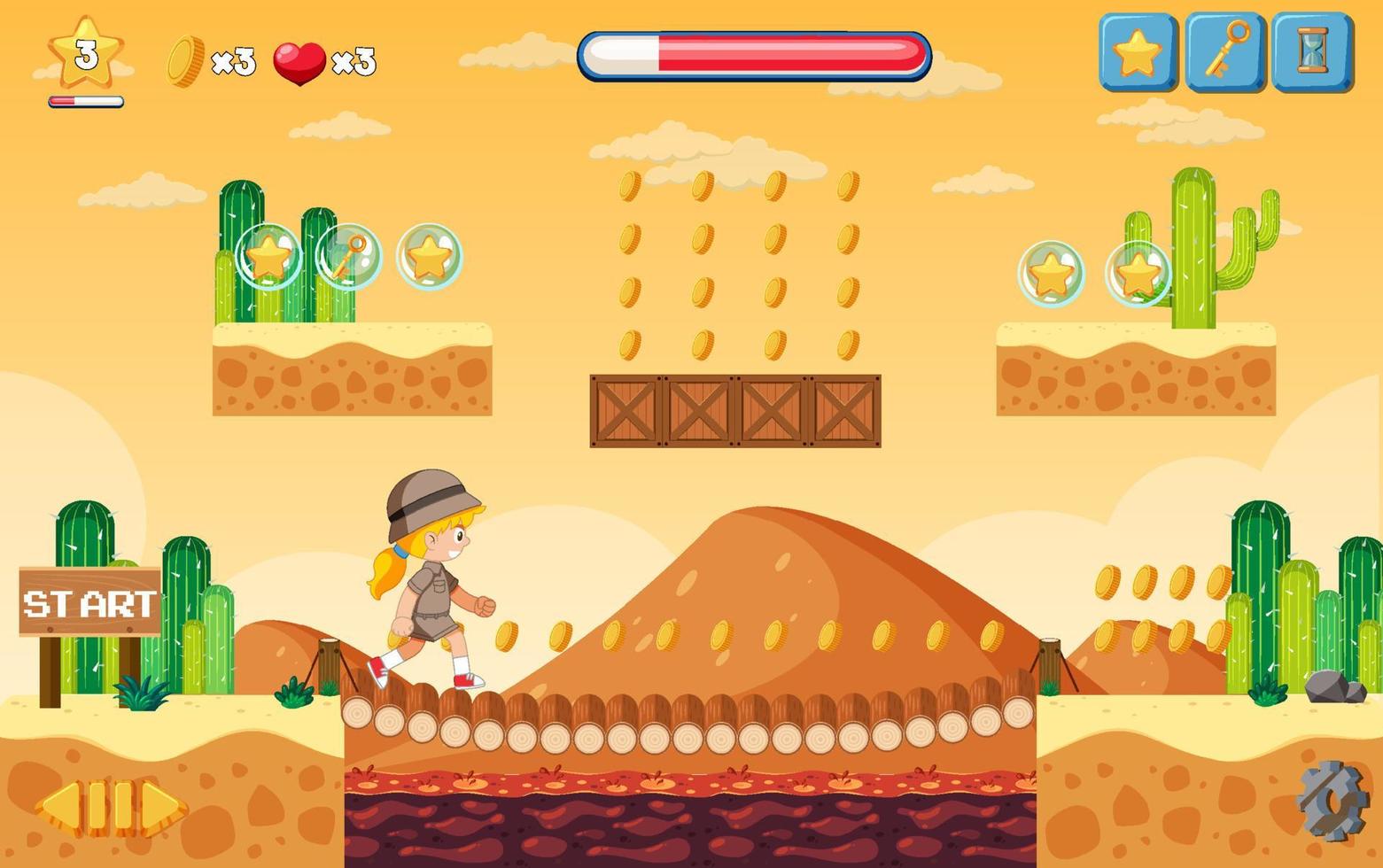 A game template desert background vector