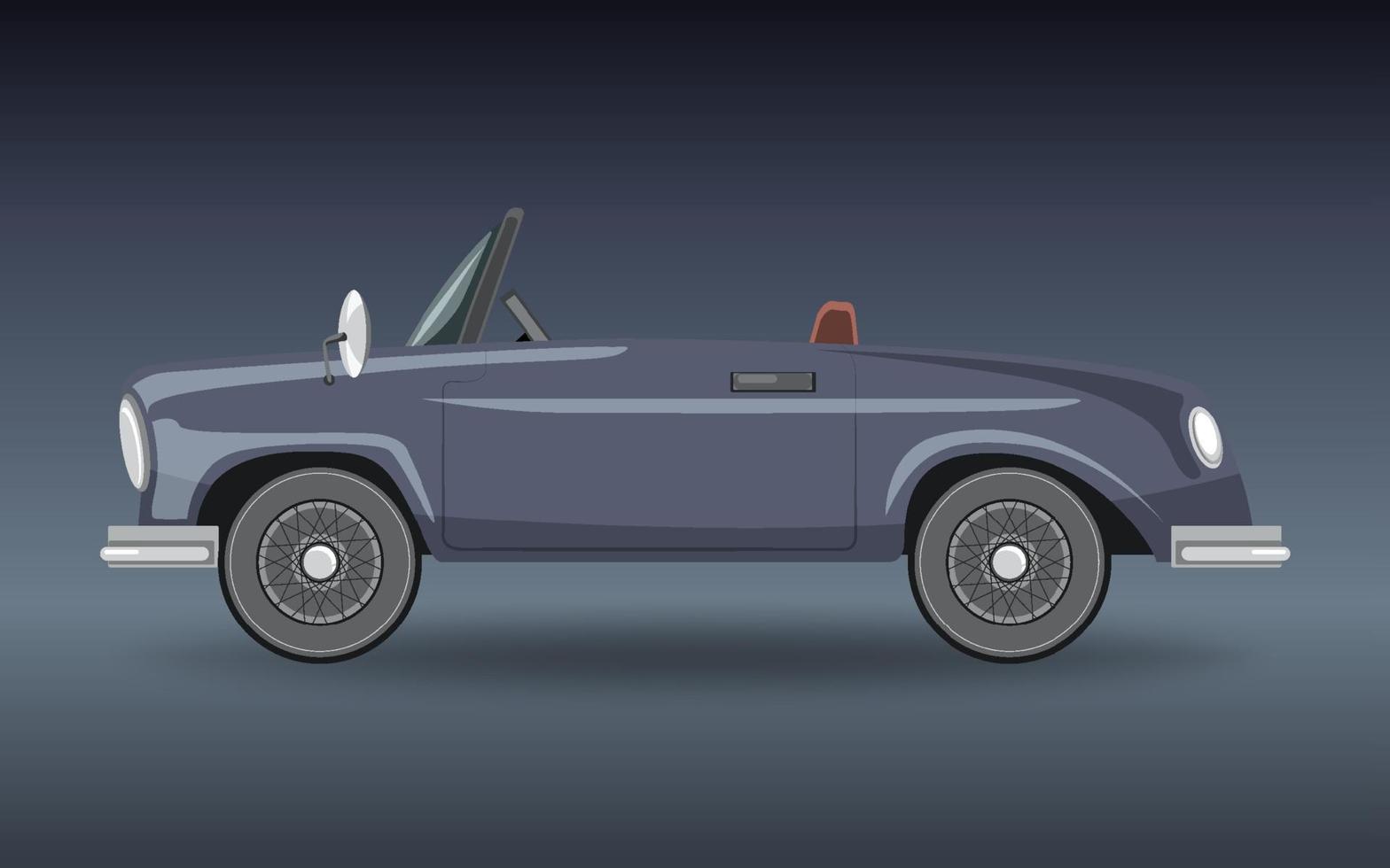 coche clásico sobre fondo gris vector