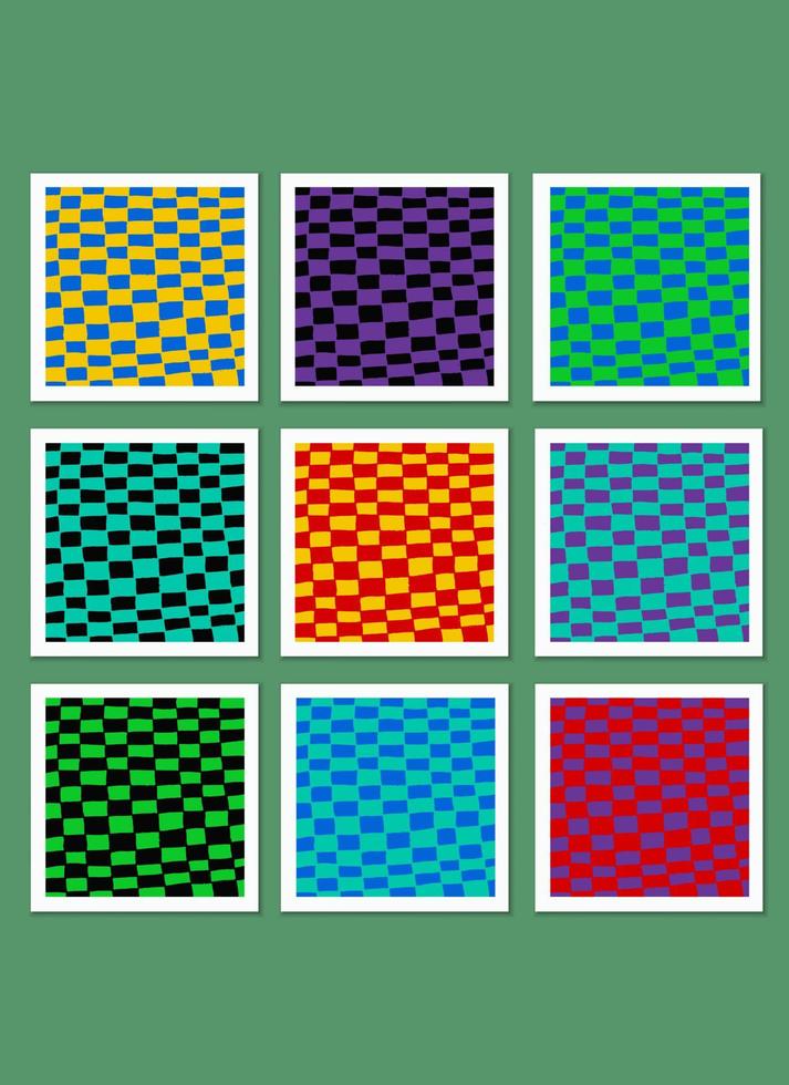 conjunto de patrones geométricos de diferentes rectángulos, dibujados a mano en colores brillantes vector
