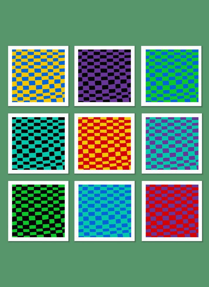 Set of geometric pattern of different rectangles, hand-drawn in bright colors vector