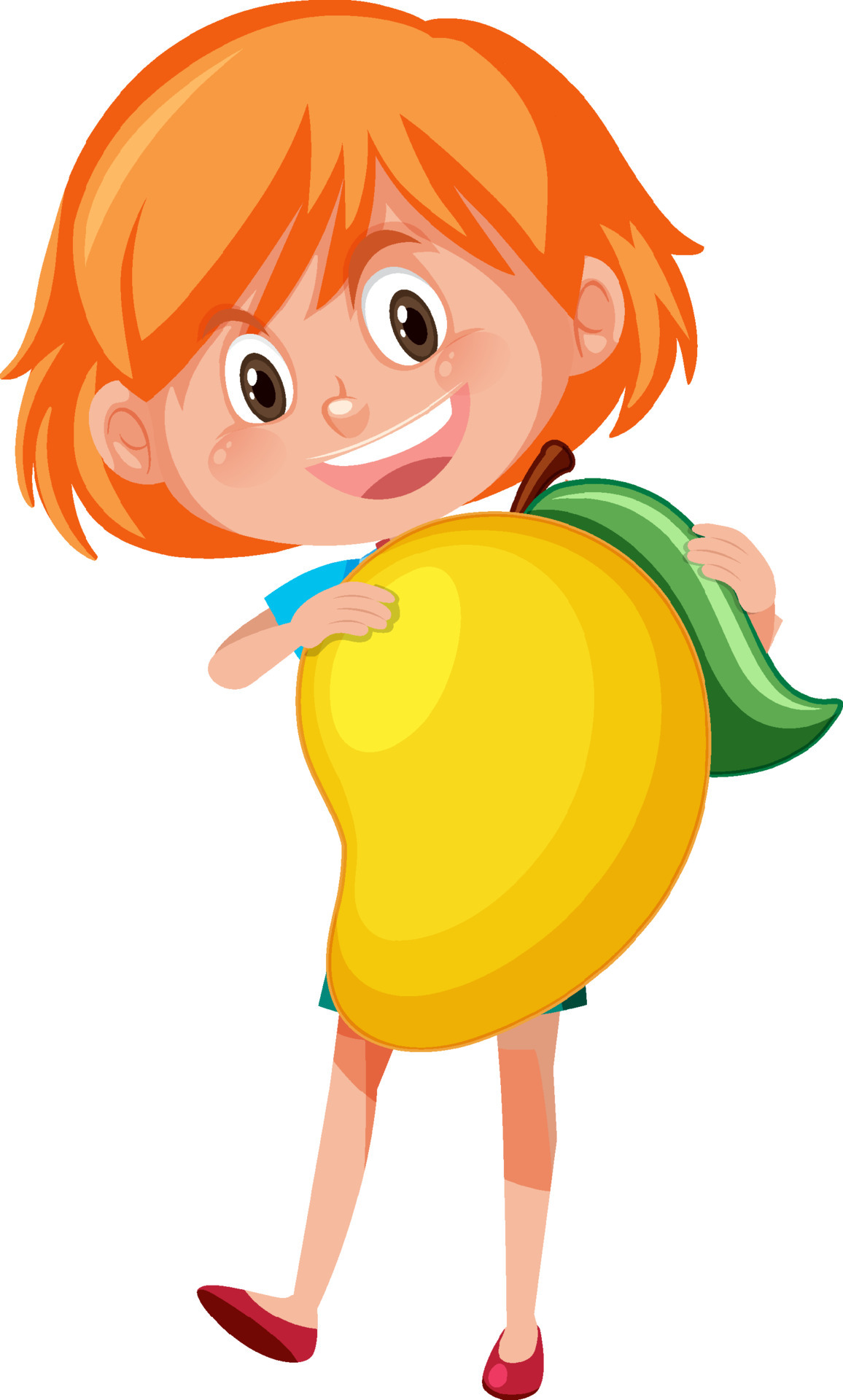 A girl holding fruit on white background 6771395 Vector Art at Vecteezy