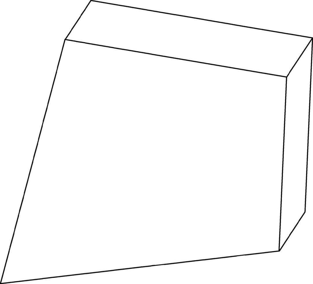 Trapezoidal prism shape doodle outline for colouring vector