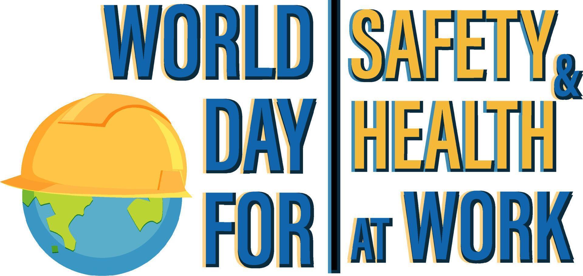 World day for safety and health at work logo design vector