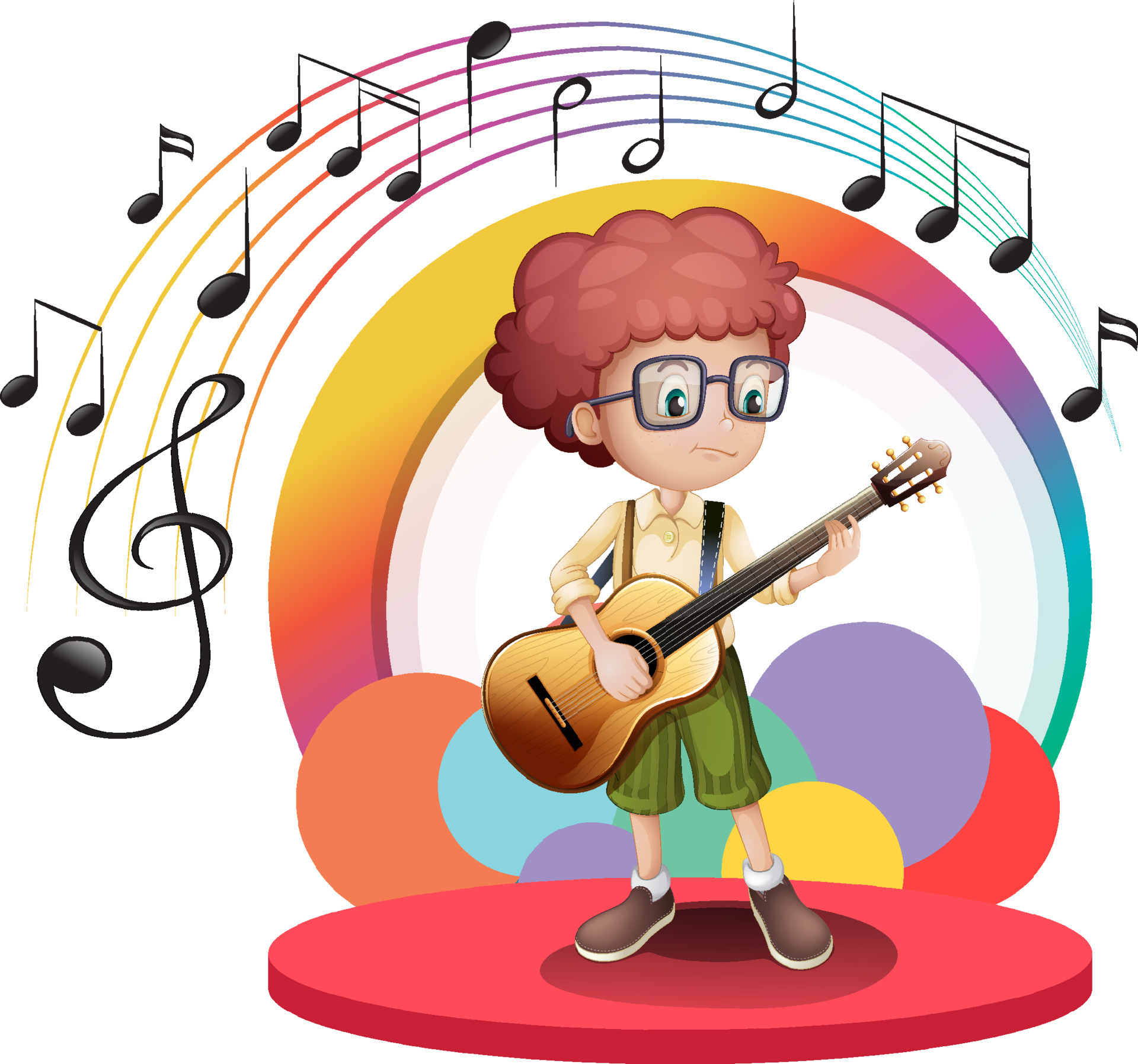 Cute cartoon character with music instrument 6771509 Vector Art at Vecteezy