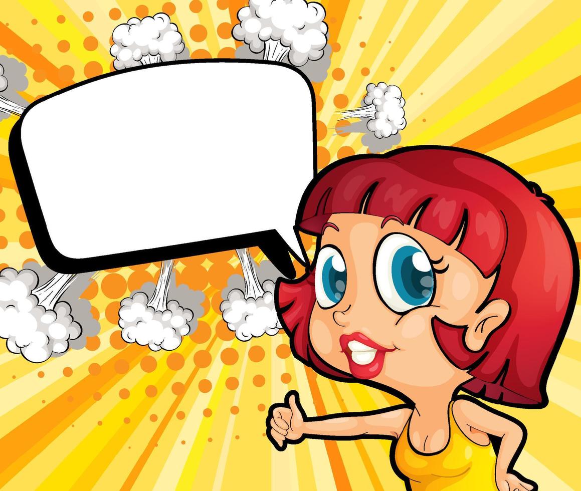 Empty bubble and facial expression retro comic banner design vector
