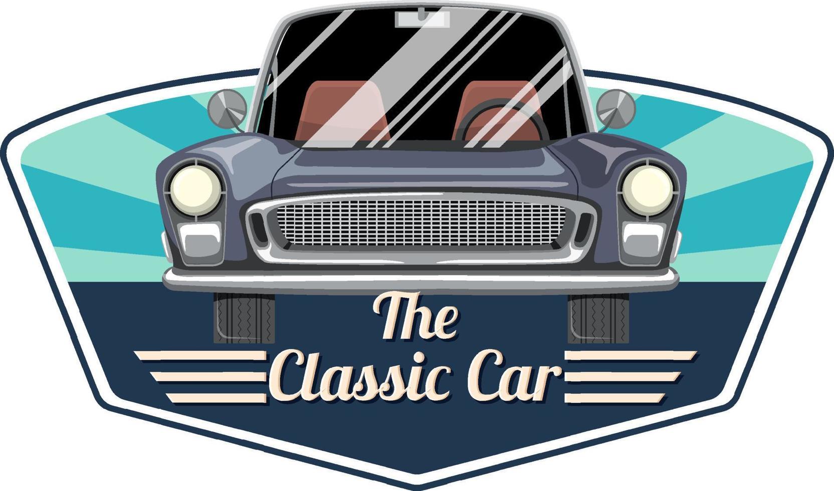 The classic car concept with old car front view vector