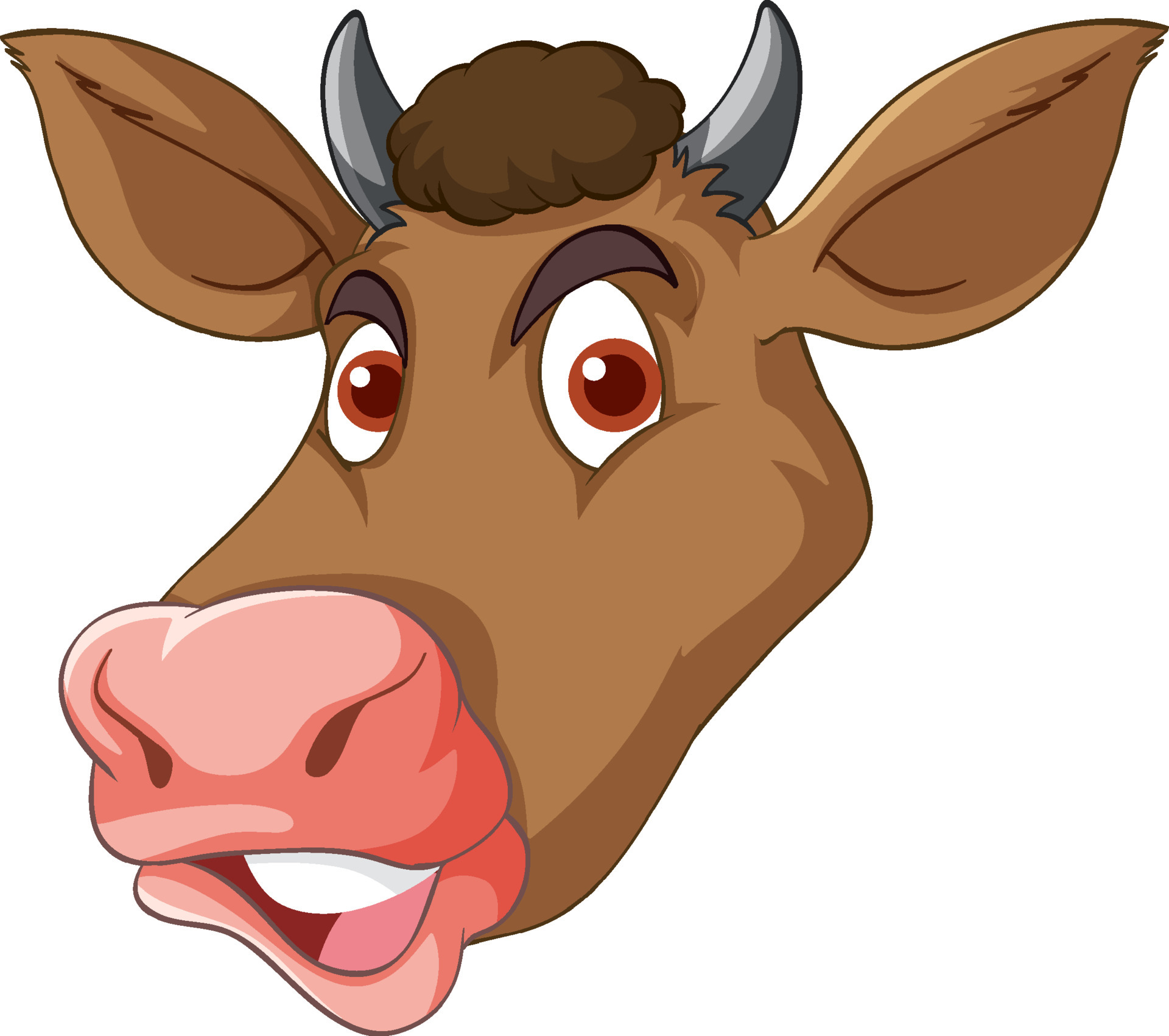 Head of brown cow cartoon character 6771579 Vector Art at Vecteezy Head of brown cow cartoon character 6771579 Vector Art at Vecteezy