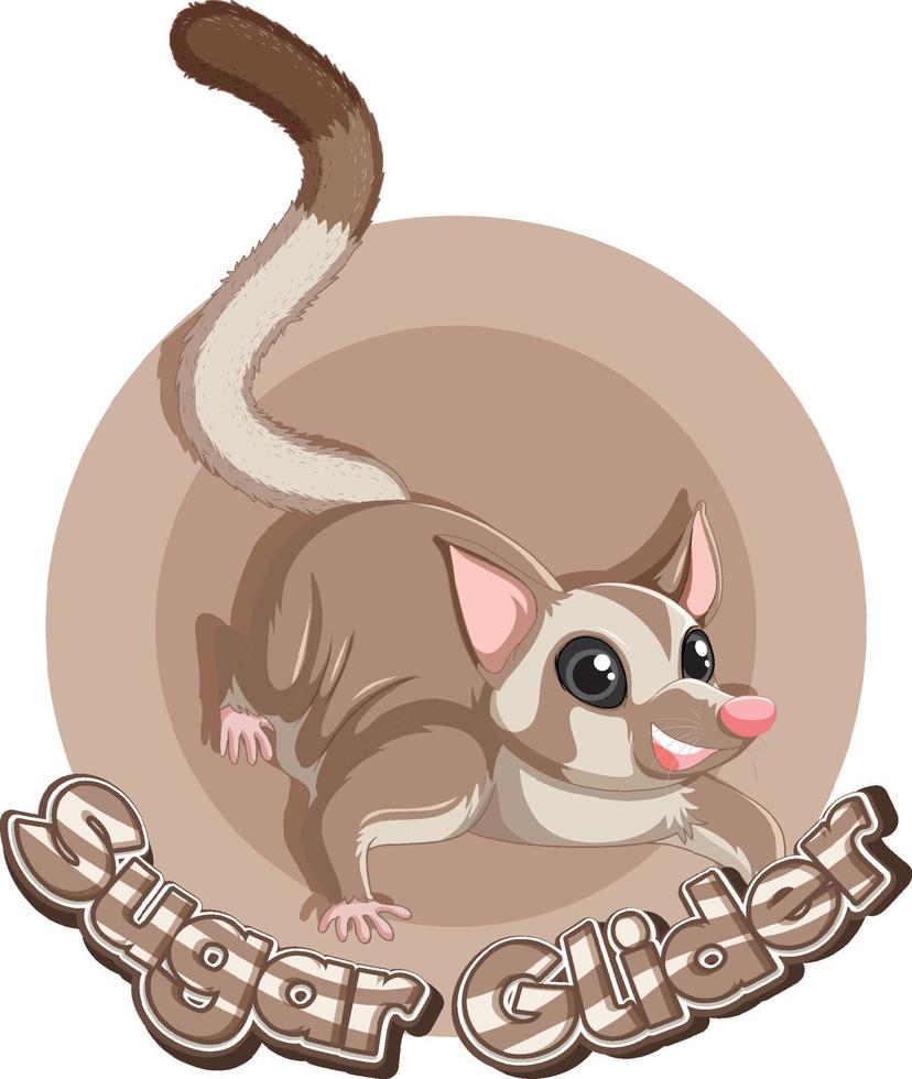 Sticker design for sugar glider vector