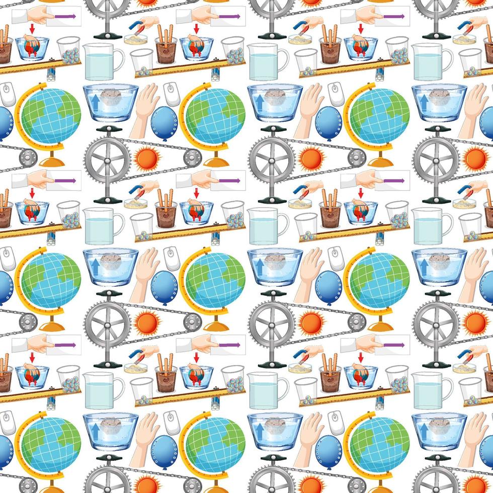 Seamless background with science equipments vector