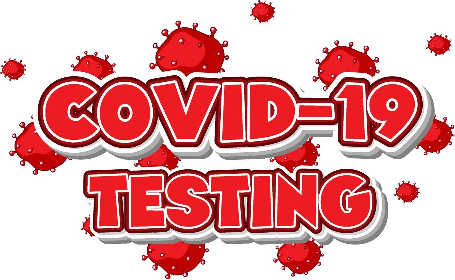 Font design for covid 19 testing in red vector