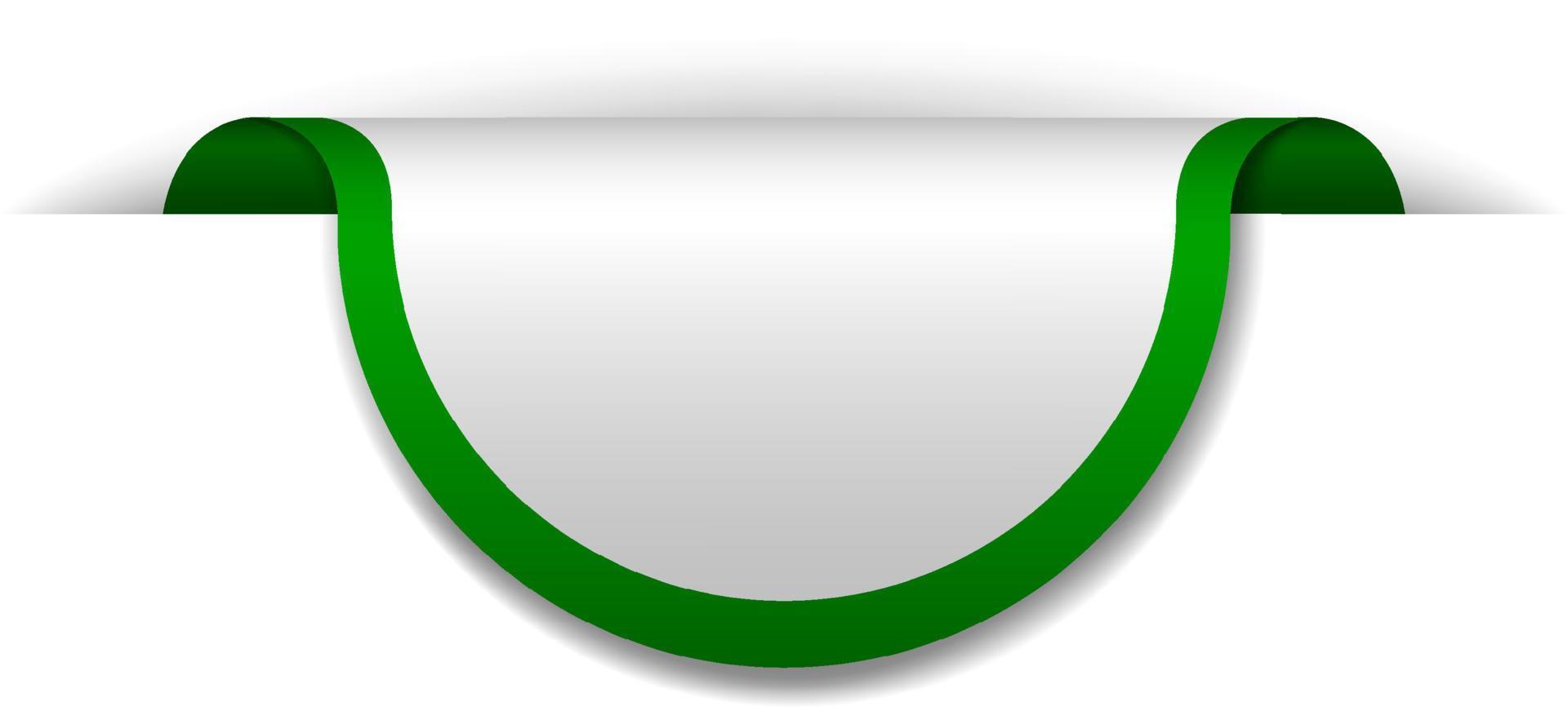 diseño de banner verde sobre fondo blanco vector