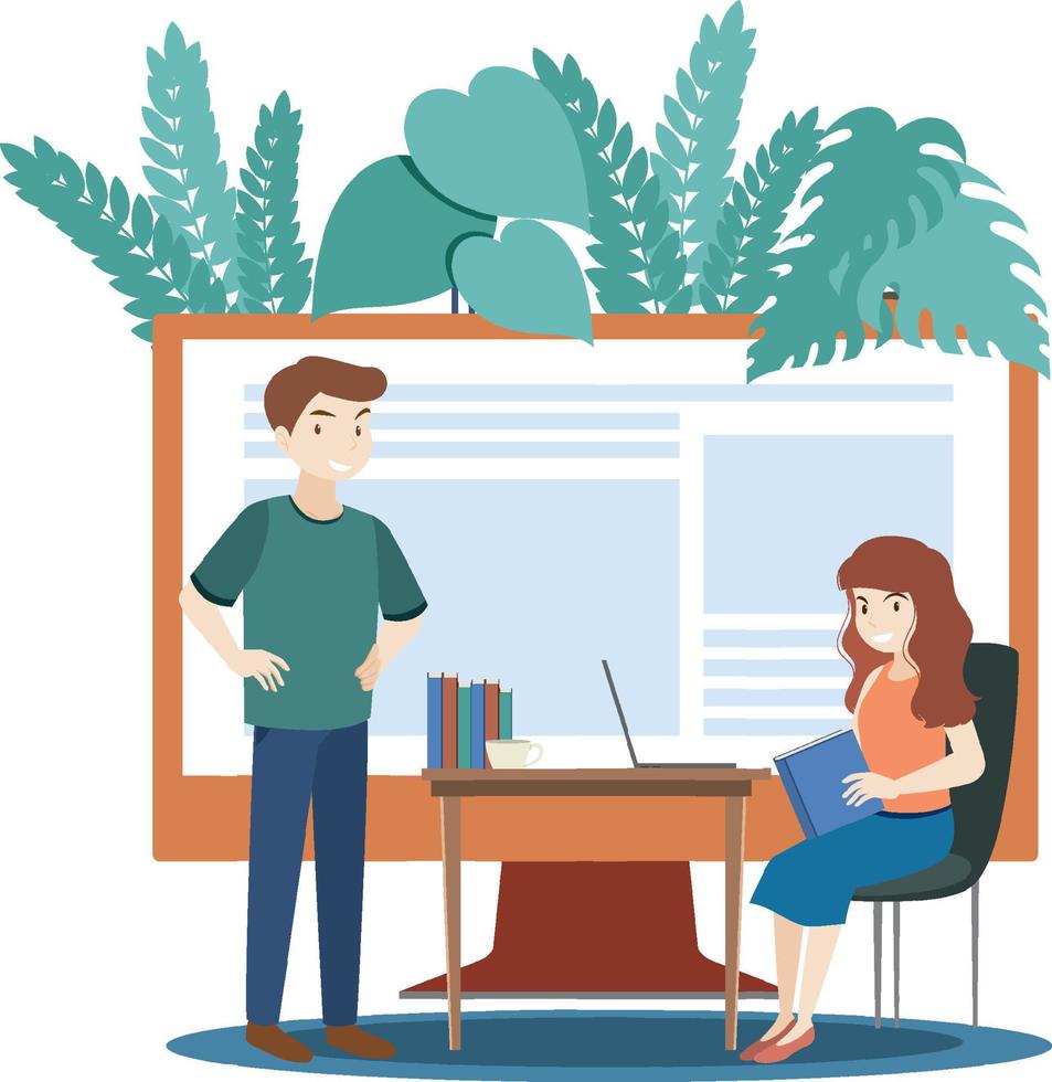 People at workplace concept in flat design vector