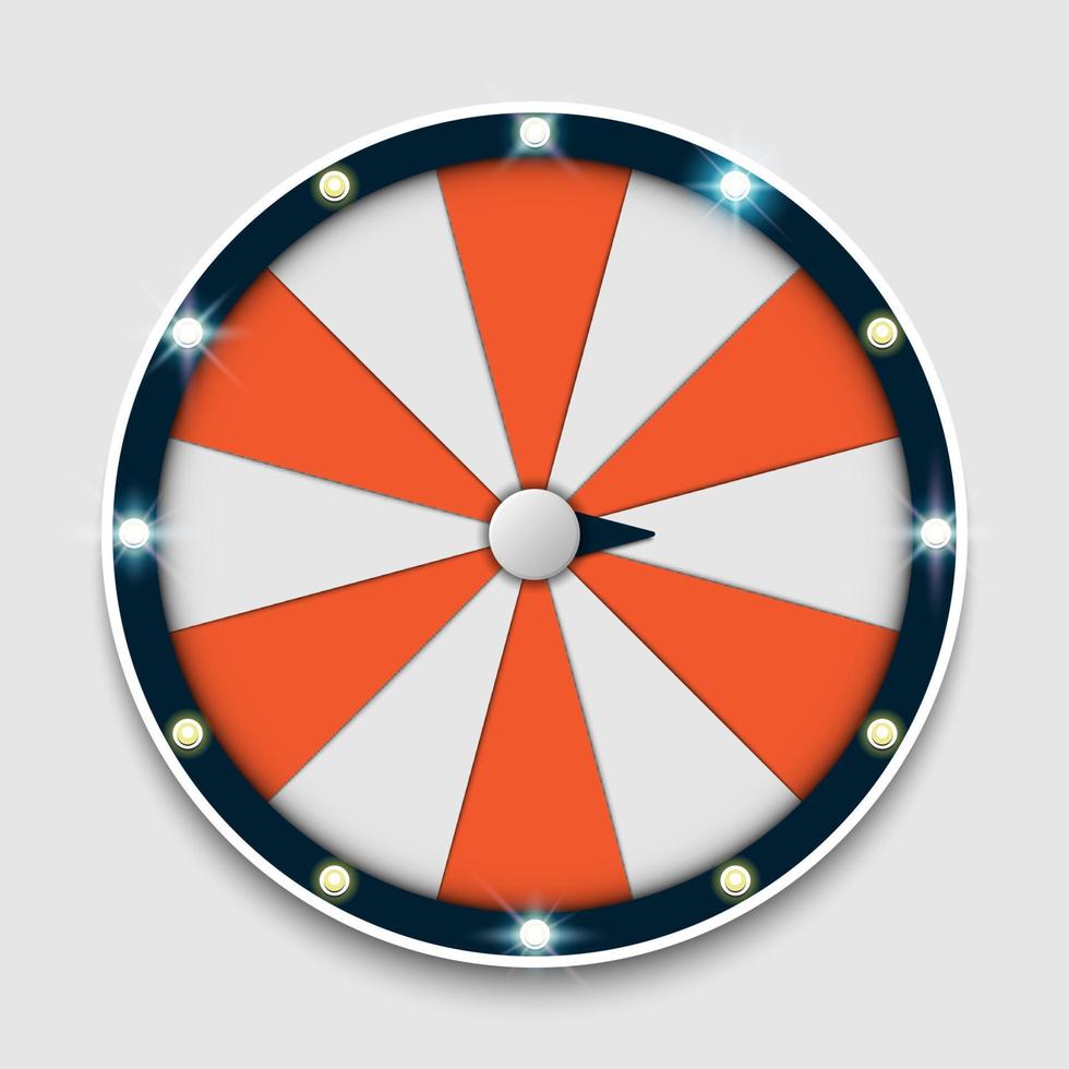 Empty spinning fortune wheel, lucky roulette, online promotion events, vector illustration