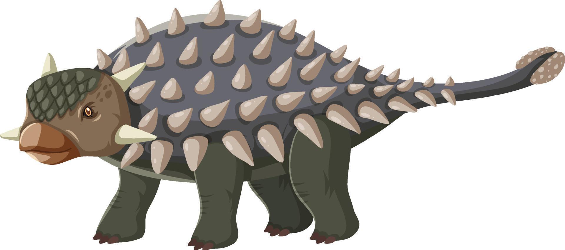 un dinosaurio ankylosaurus sobre fondo blanco vector