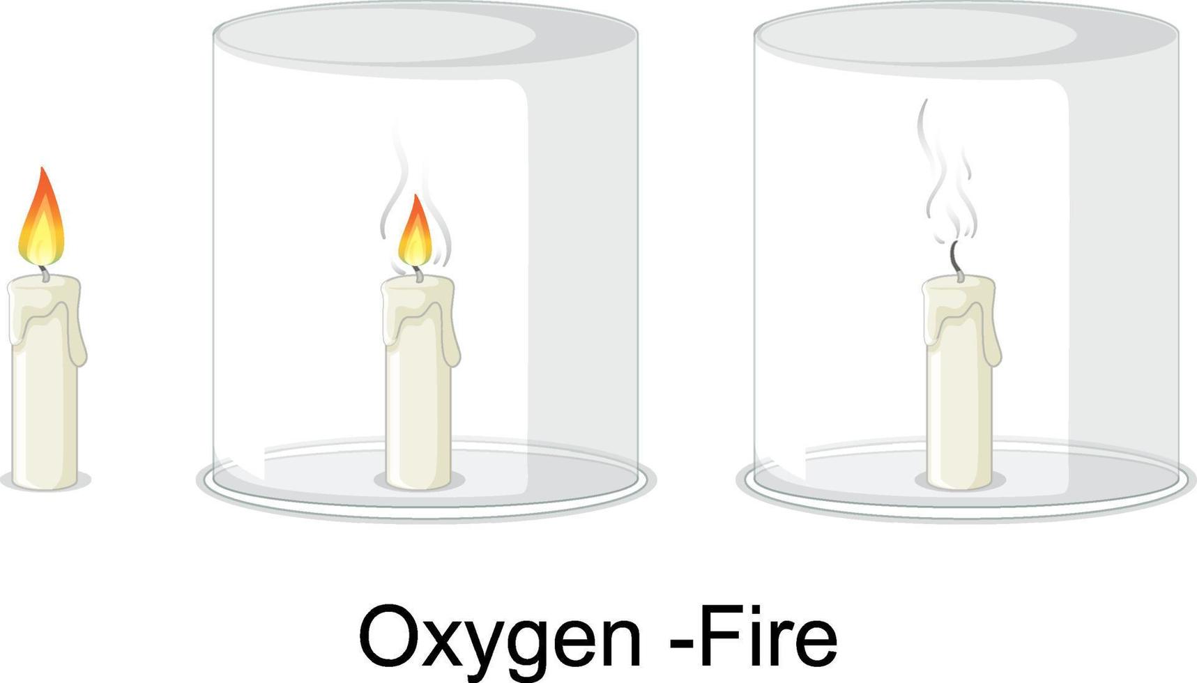 Oxygen and fire science experiment vector