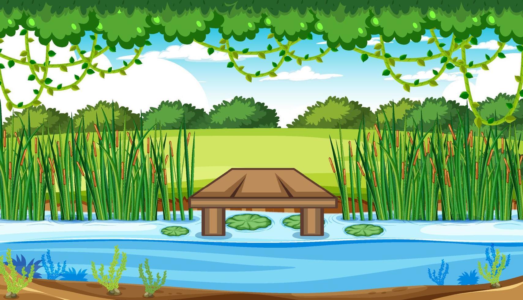 River nature landscape scene vector