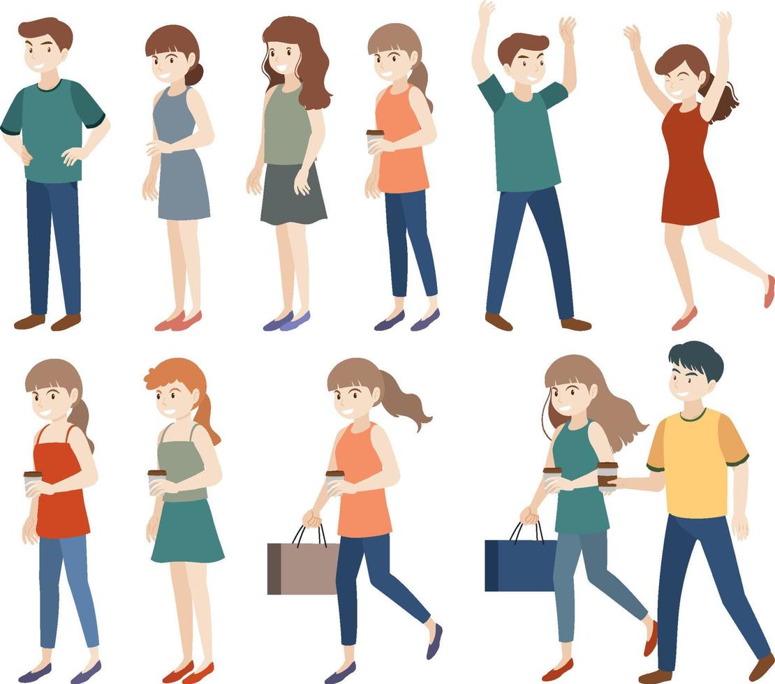 establecer personas de negocios planas diferentes actividades en la oficina vector