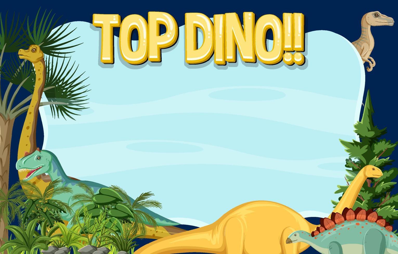 plantilla de banner con tema de dinosaurio vector