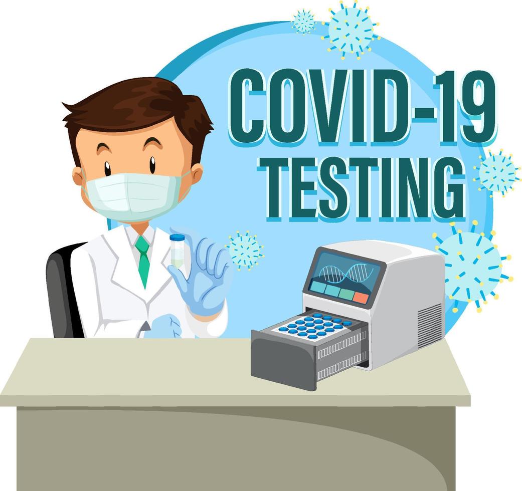 Covid 19 testing with antigen test kit vector