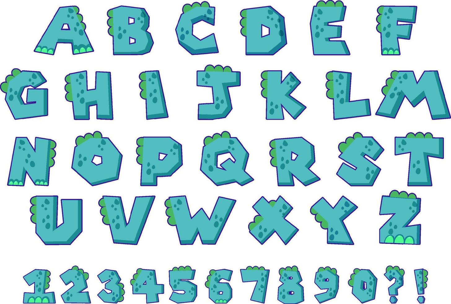 Font design for english alphabets in blue vector