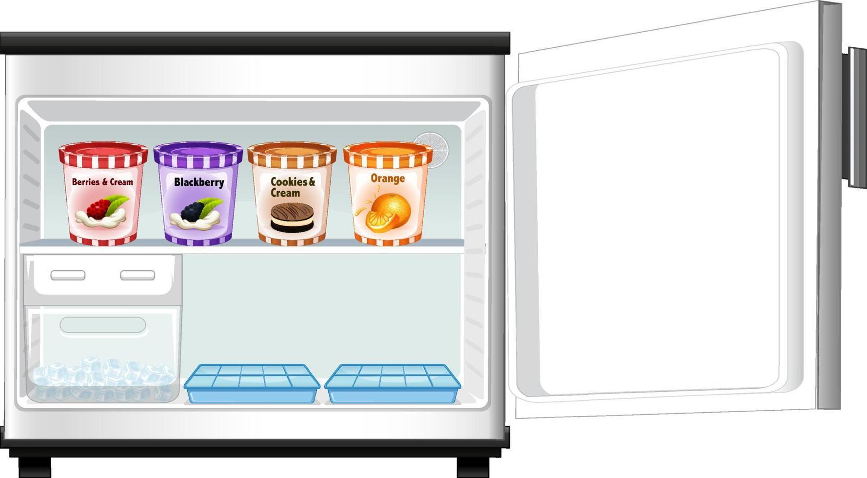 Refrigerator with lots of food vector