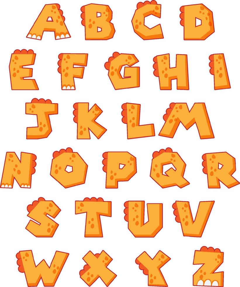 diseño de fuente para alfabetos ingleses en naranja vector