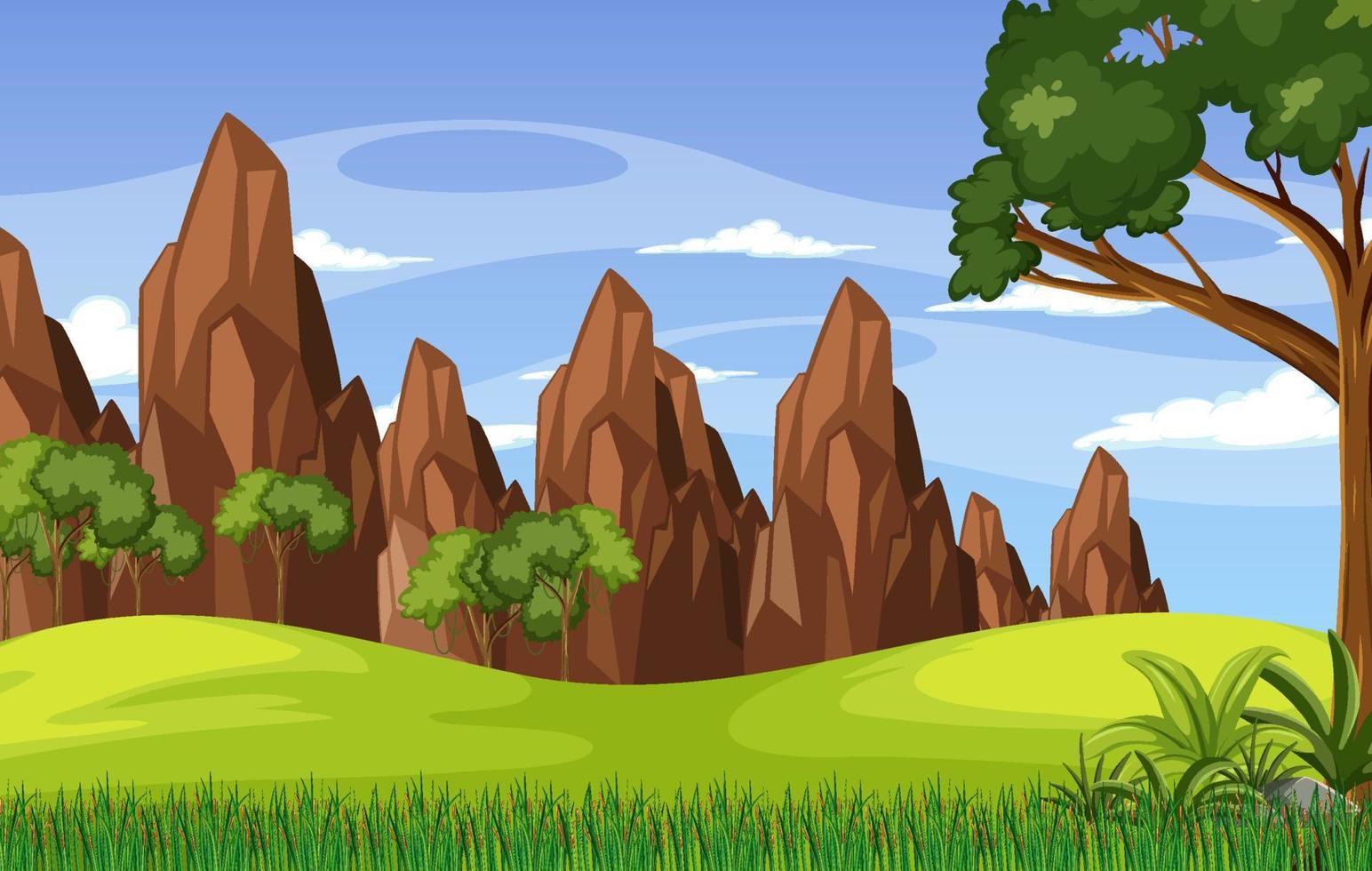 Nature scene with trees and fields vector
