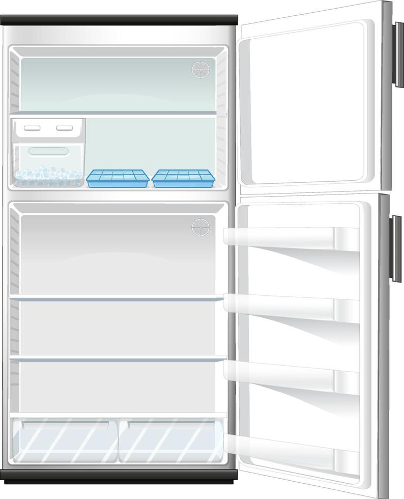 Refridgerator with opened door vector
