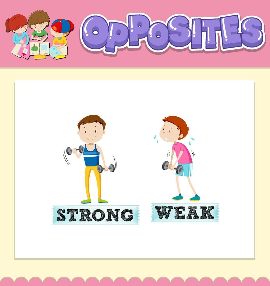 Opposite words for strong and weak vector