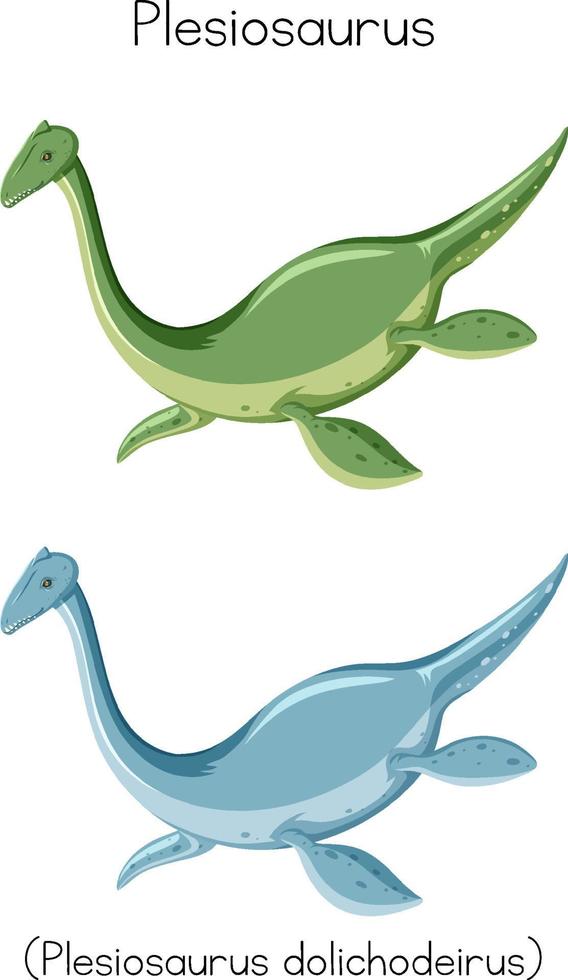 Plesiosaurus in two colors vector