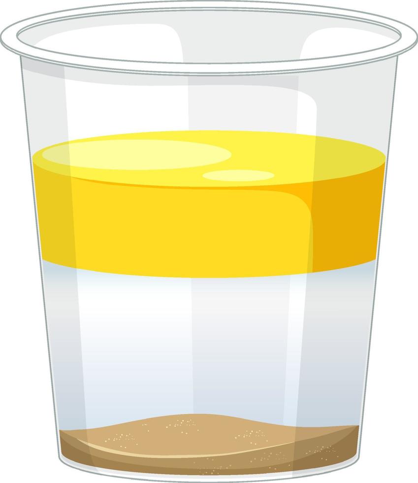 Insoluble liquid with three layers in a glass vector