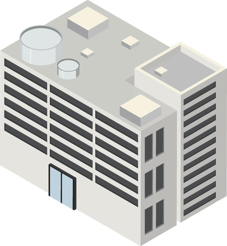 Isometric building on white background vector