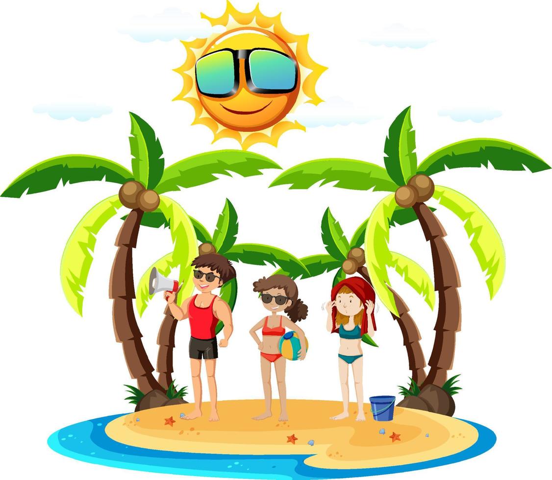 Friends travel to beach on summer vacation vector