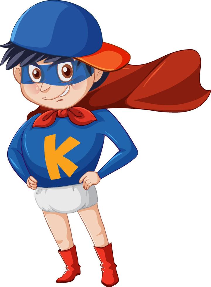 A super Boy Standing on White Background vector