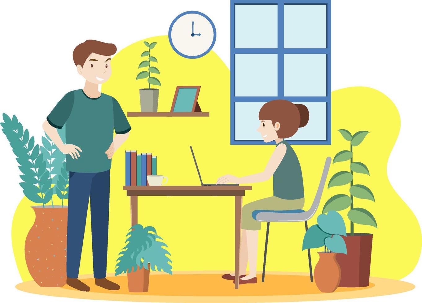 People at workplace concept in flat design vector