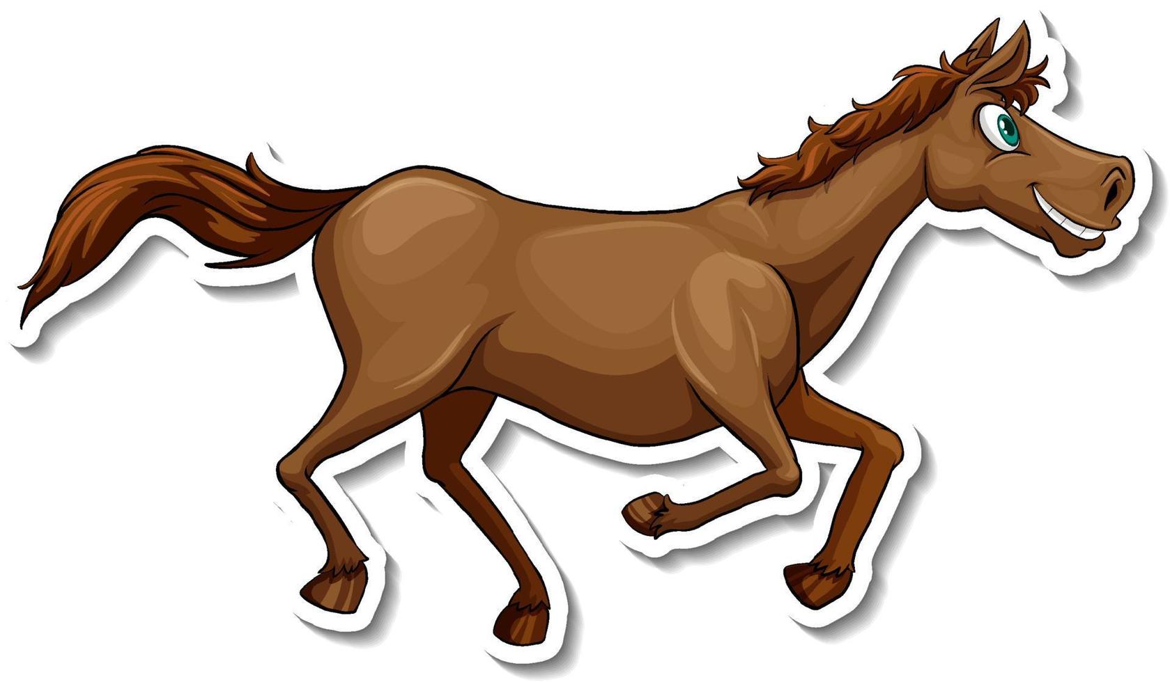 Horse animal cartoon sticker vector