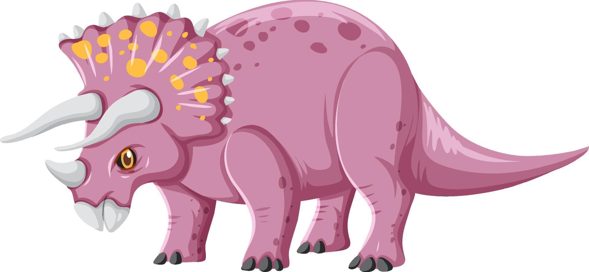 Triceratops dinosaur on white background vector