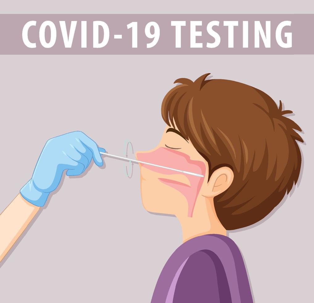 Covid 19 testing with antigen test kit vector